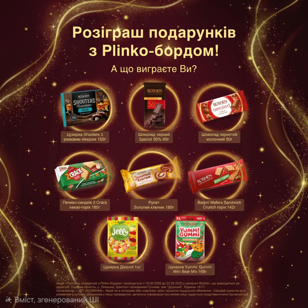 У ROSHEN стартує солодка гра з подарунками